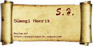 Sümegi Henrik névjegykártya
